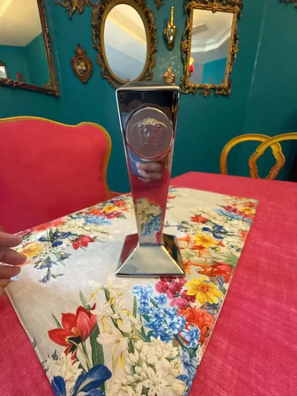 Rosenthal Versace Medusa Platinum Porcelain Candlestick Holder